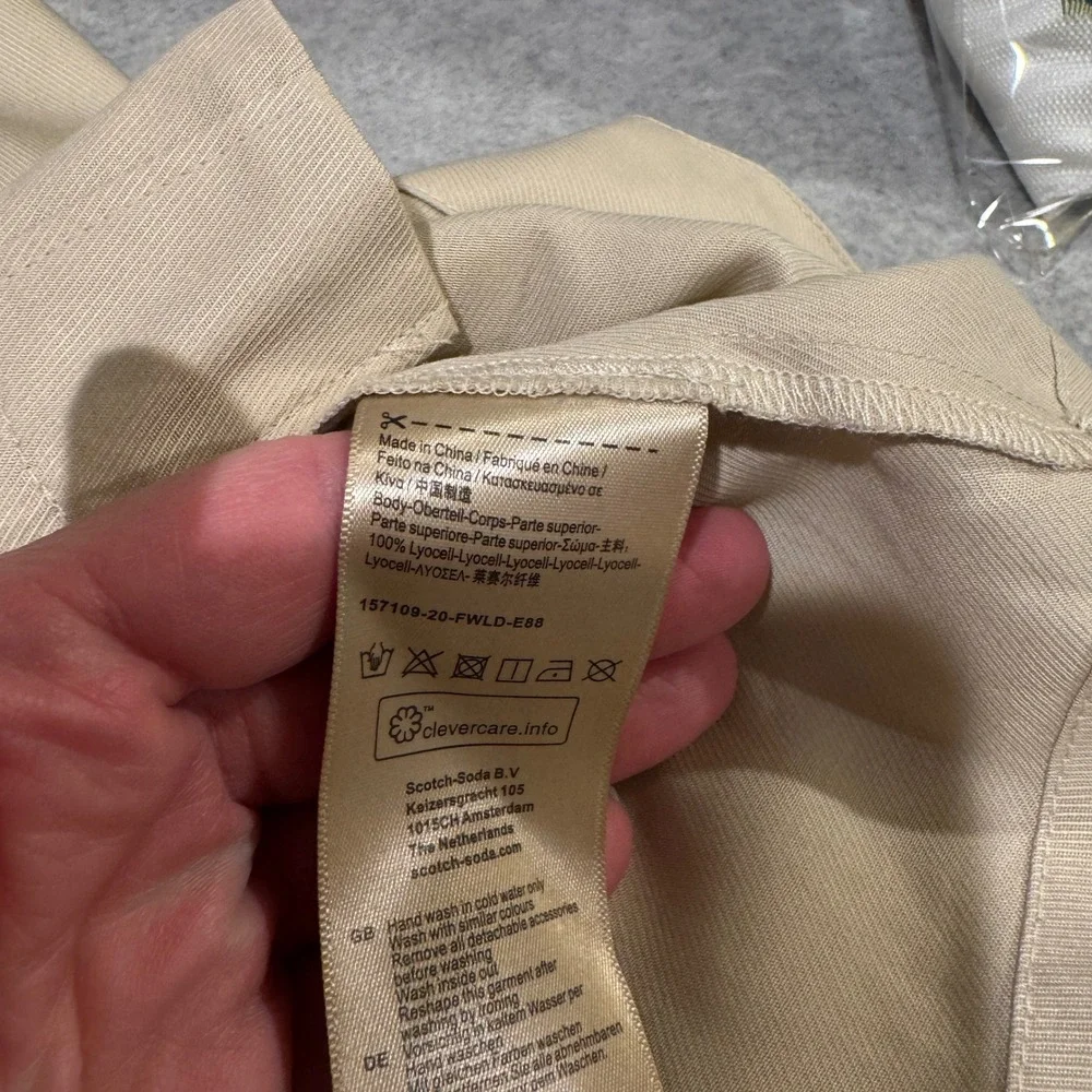 Scotch & Soda Utility Button Front Dress Womens S Khaki Tan Tencel Belt Pockets - Picture 13 of 13